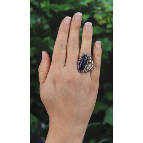Sterling Silver Lapis Lazuli Ring Size 6 1/2 - Picture 2 of 8